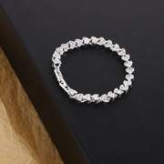 欧美罗马水晶手链，女天然锆石手镯手环，满钻饰品气质简约个性爱心