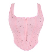 法式时尚粉色双肩带女士，性感抹胸宫廷塑身衣corset束身上衣名媛