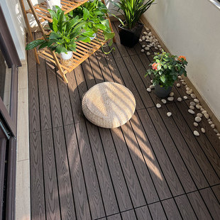 塑木木塑户外地板阳台浴室，庭院diy花园露台防腐生态木地砖
