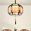 中式古典木艺吊灯中国风灯具现代中式茶楼灯饰禅意餐厅茶室羊皮灯