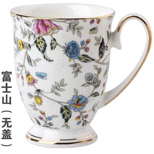 欧式唐山骨瓷咖啡杯陶瓷带盖马克杯水杯茶杯北欧创意杯子女家用杯