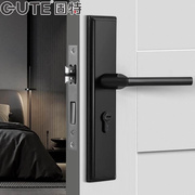 固特卧室室内门锁家用房可调节免改孔不锈钢静音房间通用型木门锁