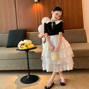 原创女童网纱裙春装，2023儿童洋气，甜美蕾丝半身裙公主裙蛋糕裙