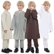 巴基斯坦男童套装中东青少年，男孩长袍两件套传统民族，学校演出服装