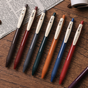 日本ZEBRA斑马中性笔JJ15复古笔日系SARASA按动彩色签字笔复古色系湖蓝酒红色水笔可换替芯0.5mm限定款