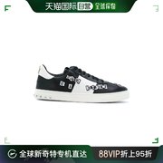 99新未使用香港直邮valentino男士黑色朋克，诗皮革运动鞋ny0