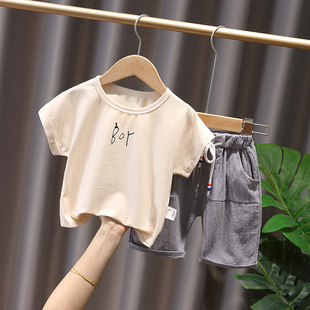 2021男童夏季短袖套装1-3岁4儿童洋气纯棉短裤宝宝夏装两件套