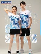 Victor胜利羽毛球服夏季女款套装速干透气排汗男运动跑步健身定制