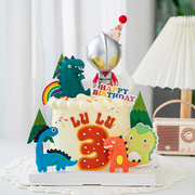 钢铁侠蛋糕装饰摆件网红超人，恐龙男孩宝宝，3周岁生日派对插件配件