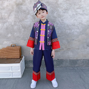 三月三民族服装儿童，广西少数民族壮服男童，演出服六一节表演服夏季