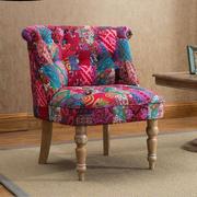 欧式单双三人沙发复古皮布艺时尚花色椅子小户型卧室客厅店铺沙发