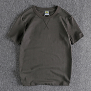 八个色自然水洗做旧双纱棉短袖，男t恤基础，纯色欧美风打底半袖tee
