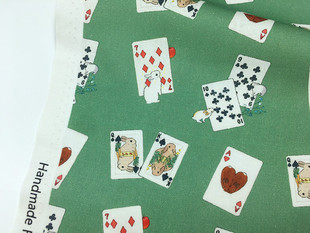 可爱兔子纸牌扑克牌数码印花布 diy手工儿童连衣裙发带拼布口金包
