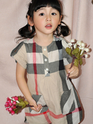 女童夏装英伦风半身裙1-3岁宝宝纯棉洋气裙子短袖圆领裙子