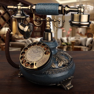 欧式仿古电话机复古电话座机，时尚创意家用转盘，无线插卡