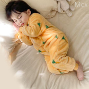 宝宝睡衣冬季加厚珊瑚绒法兰绒，秋冬款婴儿睡袋，男女童儿童连体冬装
