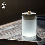 日式琉璃茶叶罐家用便携小号储存罐手工复古功夫茶器普洱存储茶仓
