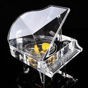音乐盒透明水晶迷你钢琴模型八音盒简约摆件儿童男女学生生日礼物