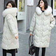 2023冬季棉服女士韩版中长款过膝棉衣宽松加厚反季棉袄女外套