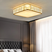 美式水晶灯简约大气现代卧室灯温馨浪漫家用房间圆形过道吸顶灯具