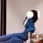 春季韩剧女主穿搭网红套装减龄蓝色短袖衬衫半身裙气质两件套