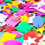 彩色小亮片儿童手工diy制作材料幼儿园，自制装饰闪片贺卡卡通贴片
