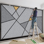 2023电视背景墙壁纸现代简约墙纸，几何线条壁画，客厅3d立体影视墙布