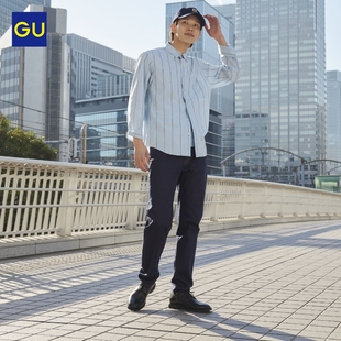 GU极优 男装府绸衬衫(条纹)2024年春季时尚经典复古349070