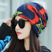 帽子女式韩版秋冬时尚加绒保暖套头帽堆睡帽韩版潮流包头帽学生帽