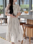 皇妃雅丽季新中式女装，复古高级感设计别独特改良旗袍白色连衣裙