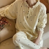 韩版睡衣女春秋季长袖，长裤小香风睡衣翻领，时尚家居睡衣套装
