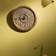 挂钟 客厅 钟表 圆形新中式时钟装G芯静音机饰家用办公室挂表古典