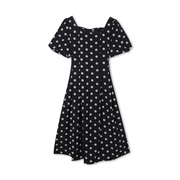 夏季黑色波点连衣裙收腰显瘦气质法式桔梗裙A2188
