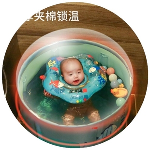 婴儿游泳池小号家用游泳桶，新生儿b可折叠调节高低加厚大洗澡家庭