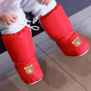 冬季婴儿棉鞋子高帮加厚长筒新生儿保暖靴子加绒男宝宝软底防掉