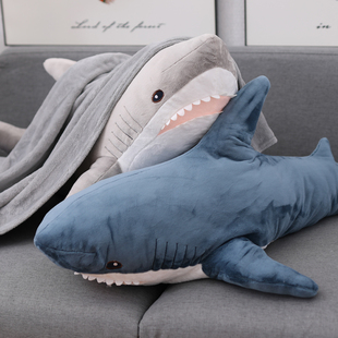 卡通多功能鲨鱼抱枕被子，两用珊瑚绒毯ins网红鲨鱼，公仔汽车抱枕毯