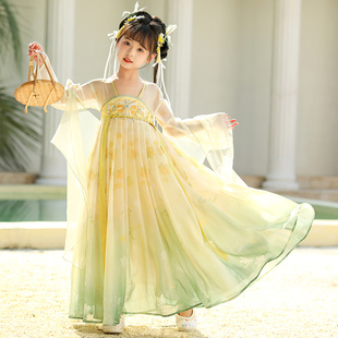 女童汉服超仙中国风小女孩古装，春秋款儿童古风，2024唐装公主裙