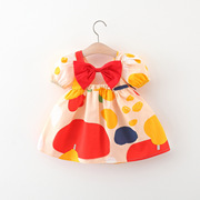 女宝宝裙子0-2-3岁4女童夏装，1婴儿红色，衣服洋气6个月女童公主裙