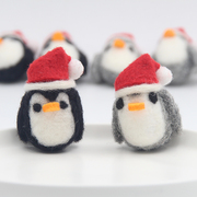 羊毛毡戳戳乐成品圣诞帽子企鹅摆件圣诞节装饰配件圣诞树挂件