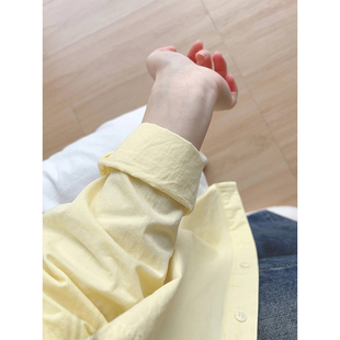 韩系chic港味黄色衬衫女防晒外套，夏季2024年洋气，独特别致上衣