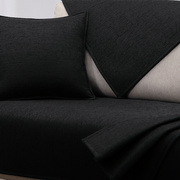 黑色沙发垫盖布四季通用防滑简约现代冬季皮沙发坐垫垫子沙发套罩