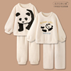 『熊猫游乐园』可爱睡衣女款冬季家居服加厚珊瑚绒卡通风套装