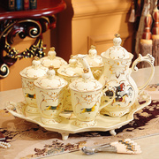 欧式茶具套装高档带托盘家用陶瓷咖啡杯水杯水壶水具英式下午茶具