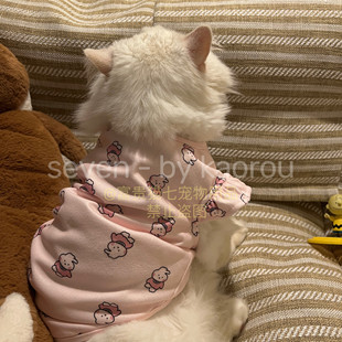 猫咪冬季衣服可爱小兔飞袖背心宠物衣服泰迪博美狗狗猫衣服防掉毛