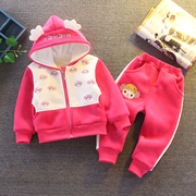 女童外套套装秋冬1-3岁宝宝加绒衣服，女孩秋装婴儿，5儿童冬季两件套