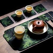 双姊妹中式布艺香云纱茶席壶承垫干泡茶席桌垫中式禅意手工杯垫