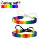comingout!编织手绳中性彩虹，黑白情侣彩色，手环手链个性饰品