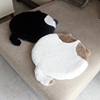 倚澳白兔毛绒坐垫可爱猫形加厚卡通坐椅垫，仿毛柔软黑色宠物垫防滑