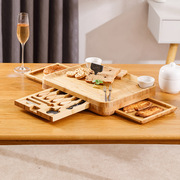 三抽芝士板北欧家用砧板水果面包板欧式牛排砧板竹家用带芝士板