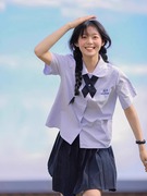 泰国泰式校服jk制服短袖衬衫女学院风初高中运动会毕业服班服套装